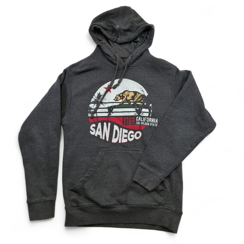 Point Sportswear Hoodie Small S Gray San Diego California Graphic Pullover